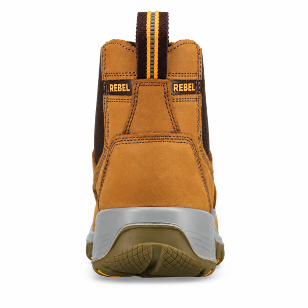 REBEL Crazy Horse Chelsea Safety Boot Tan – 200J Steel Toe S1P Work Boot - Image 6
