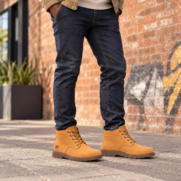 Alternative view of Caterpillar Estimate Chukka Honey Men’s Leather Boots – P727004