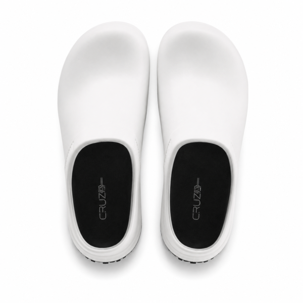 REBEL Cruiza Chef-Pro Slip-On Clog No Strap White & Black – Professional Hospitality Work Shoe - Image 9