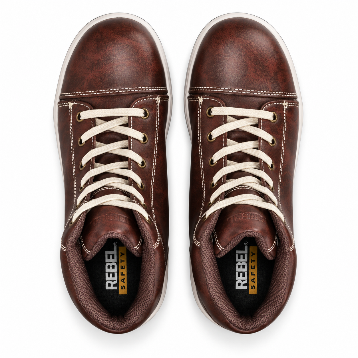 REBEL Hi Top Safety Boot Brown – 200J Wide Steel Toe Sneaker-Style Work Boot - Image 6