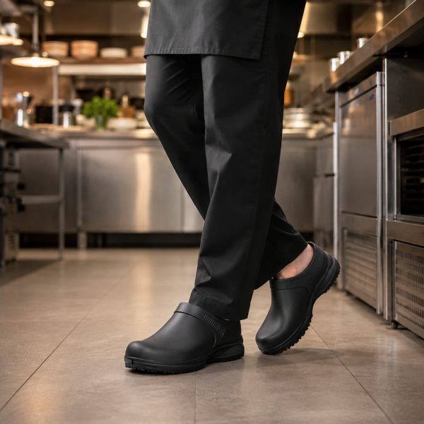 Alternative view of REBEL Cruiza Chef-Pro Slip-On Clog No Strap Black – Professional Kitchen & Hospitality Work Shoe