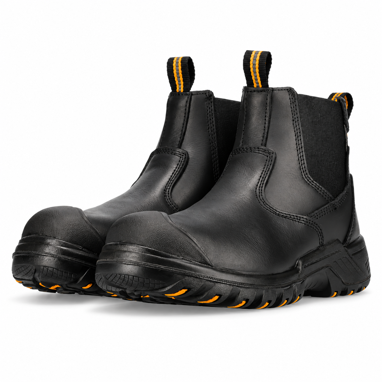REBEL Crazy Horse Chelsea Safety Boot Black – 200J Steel Toe S1P Work Boot