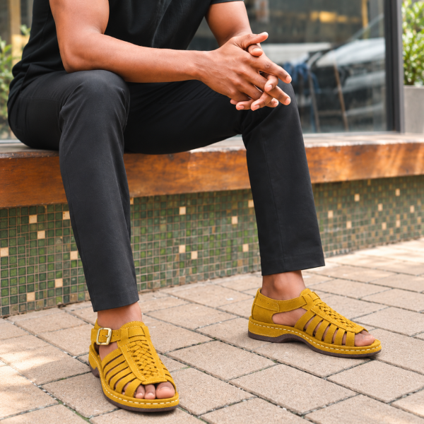 Alternative view of Omega Madrid Suede Sandal – Sun
