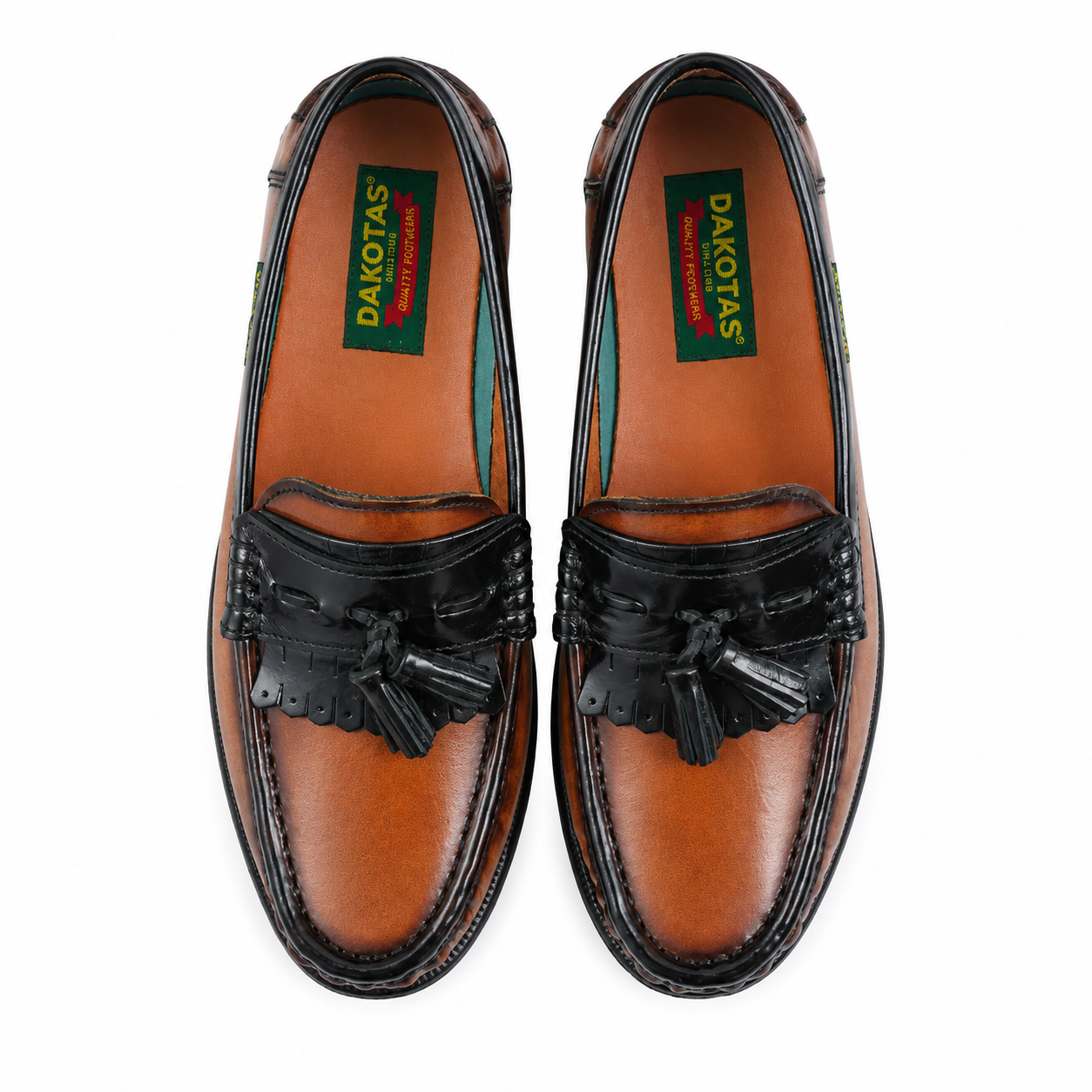 Dakotas Kenny Hi-Shine Moc Tan/Black – Genuine Leather Men’s Loafer | UK Size 5 – Last Pair - Image 5
