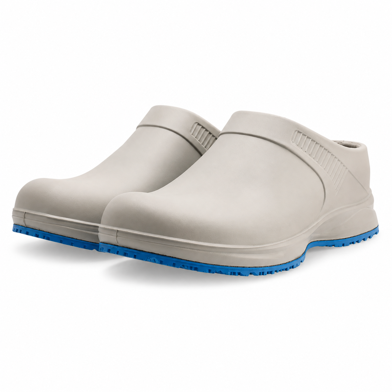 REBEL Cruiza Chef-Pro Slip-On Clog No Strap Grey & Blue – Professional Hospitality Work Shoe
