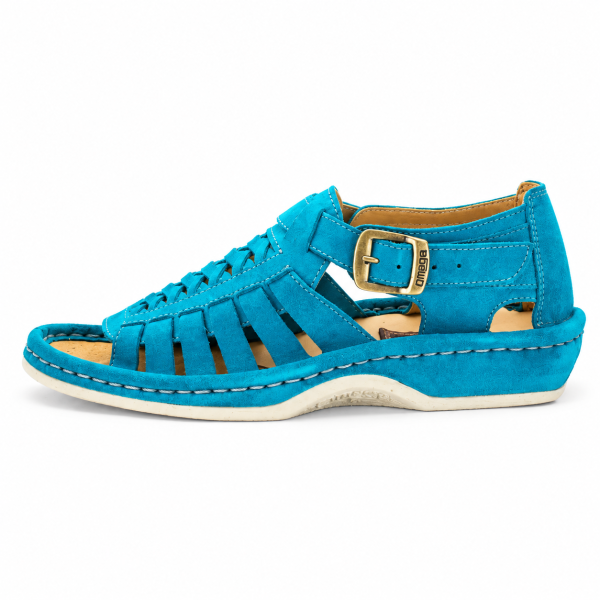 Omega Madrid Suede Sandal – Turquoise - Image 6