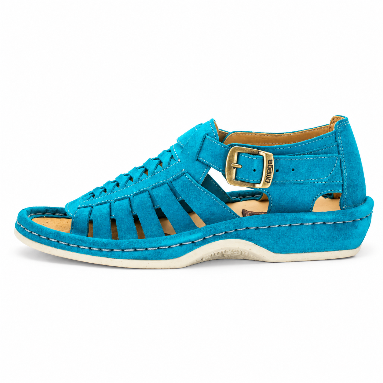 Omega Madrid Suede Sandal – Turquoise - Image 6