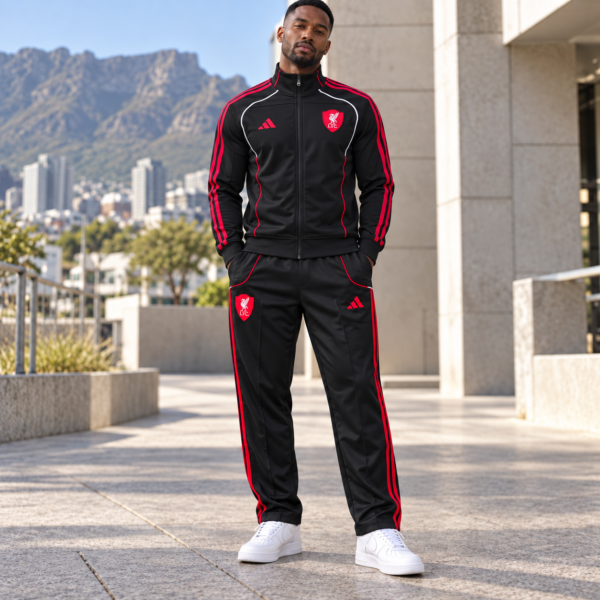 Alternative view of Liverpool Black & Red Tracksuit – Jacket & Pants – Size Small