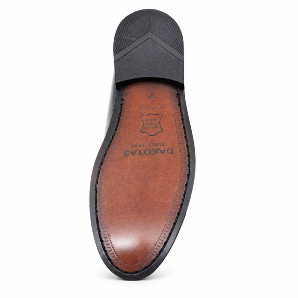 Dakotas Hugh Hi-Shine Moccasins – Tan Check Detail - Image 4