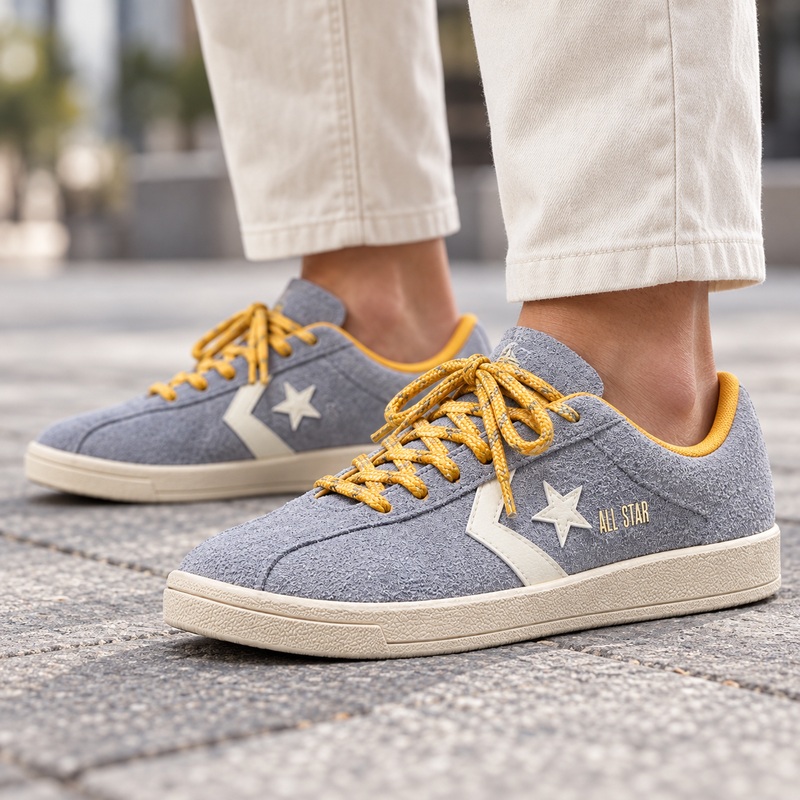 Converse All Star Classic Trainer Suede – Thunder Whale Grey / Gold Palm / Egret – A17757C - Image 2